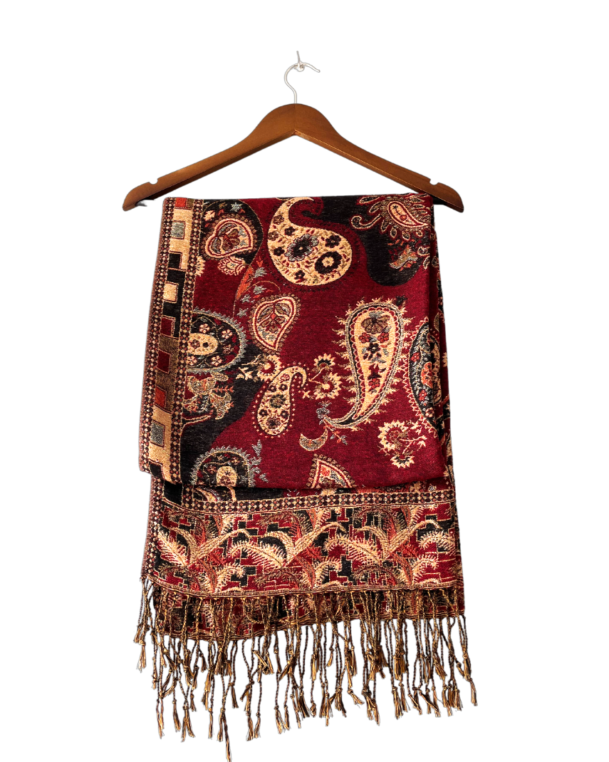 Pashmina rojo-naranja reversible COD C20