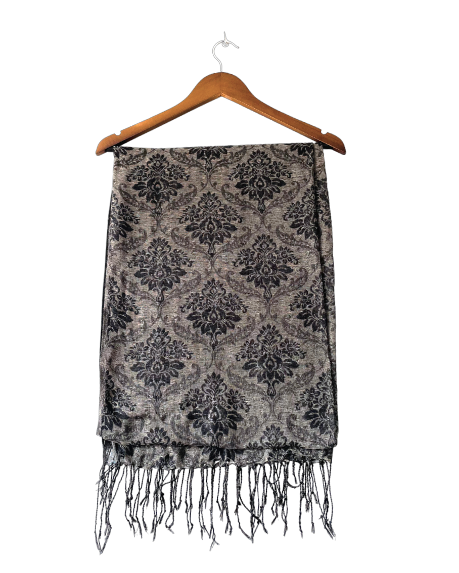 Pashmina gris estampada COD C25