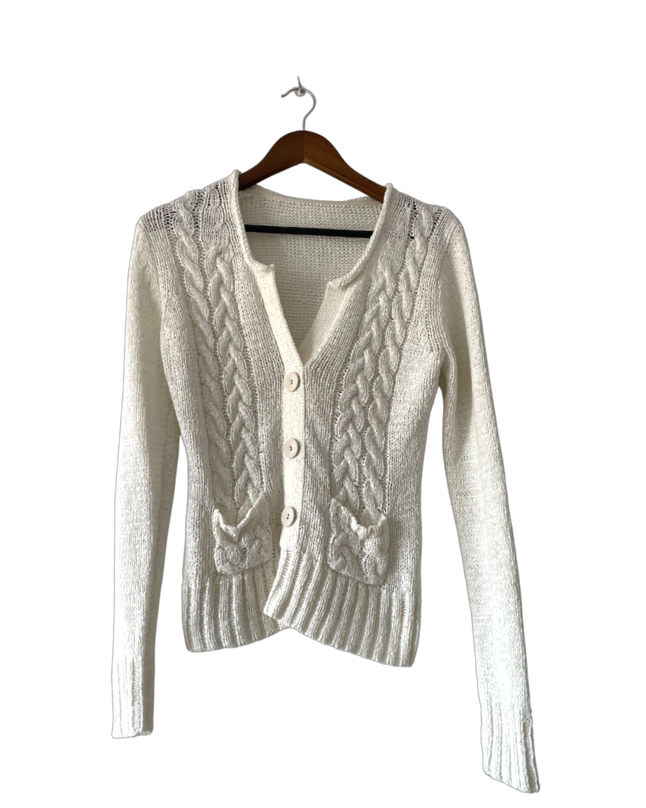 Chaqueta de punto blanco. Talla M-L. COD J49