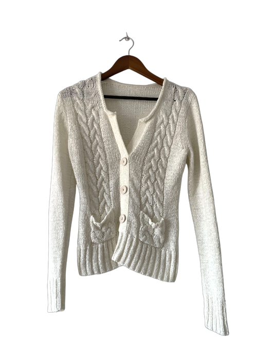 Chaqueta de punto blanco. Talla M-L. COD J49