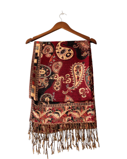 Pashmina rojo-naranja reversible COD C20