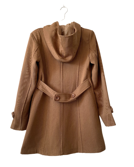 Chaquetón beige con gorro. Talla S. COD CH10