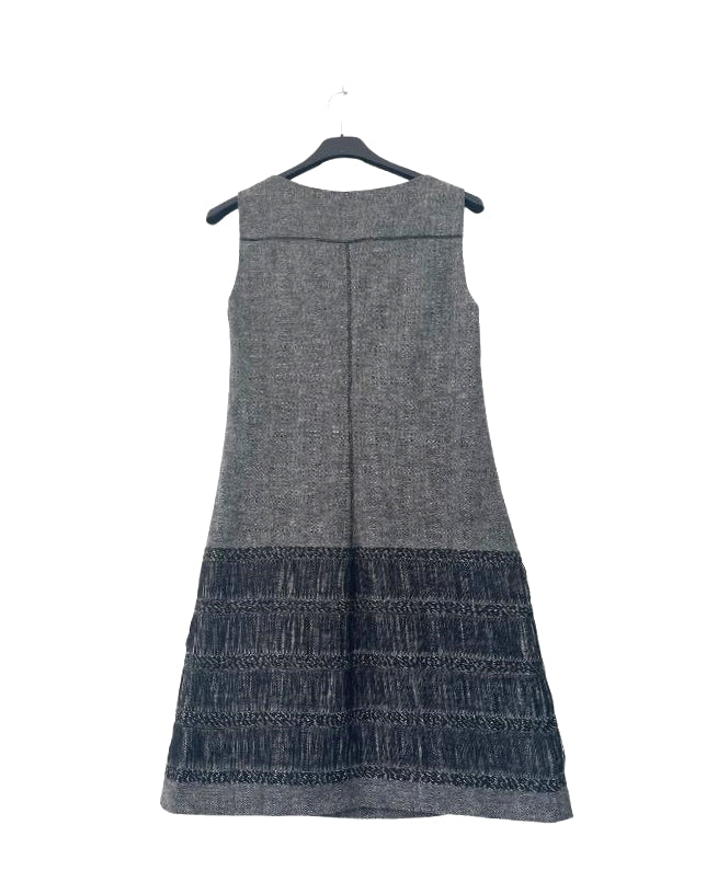 Vestido corto gris talle bajo. COD V3